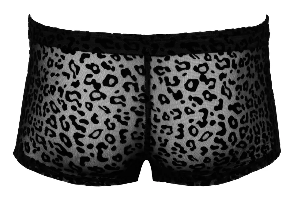 Herren Pants im Leo-Look mit edlem Samtflockprint