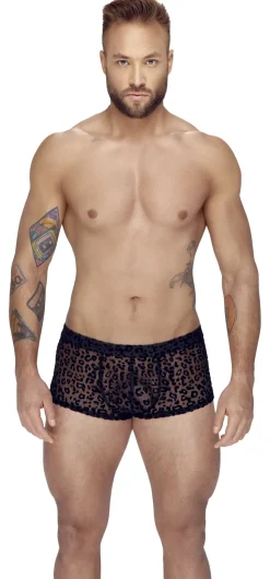 Herren Pants im Leo-Look mit edlem Samtflockprint