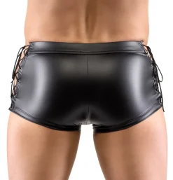 Herren Pants mit Schnürungen im edlen Mattlook mit unterlegtem Reißverschluss