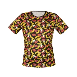 Herren Shirt mit bananen-Kussmund-Muster aus weichem Material