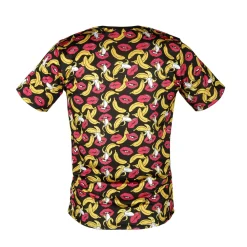 Herren Shirt mit bananen-Kussmund-Muster aus weichem Material