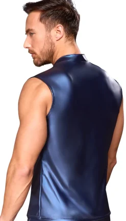 Herren Shirt mit Reißverschluss und Schnallen