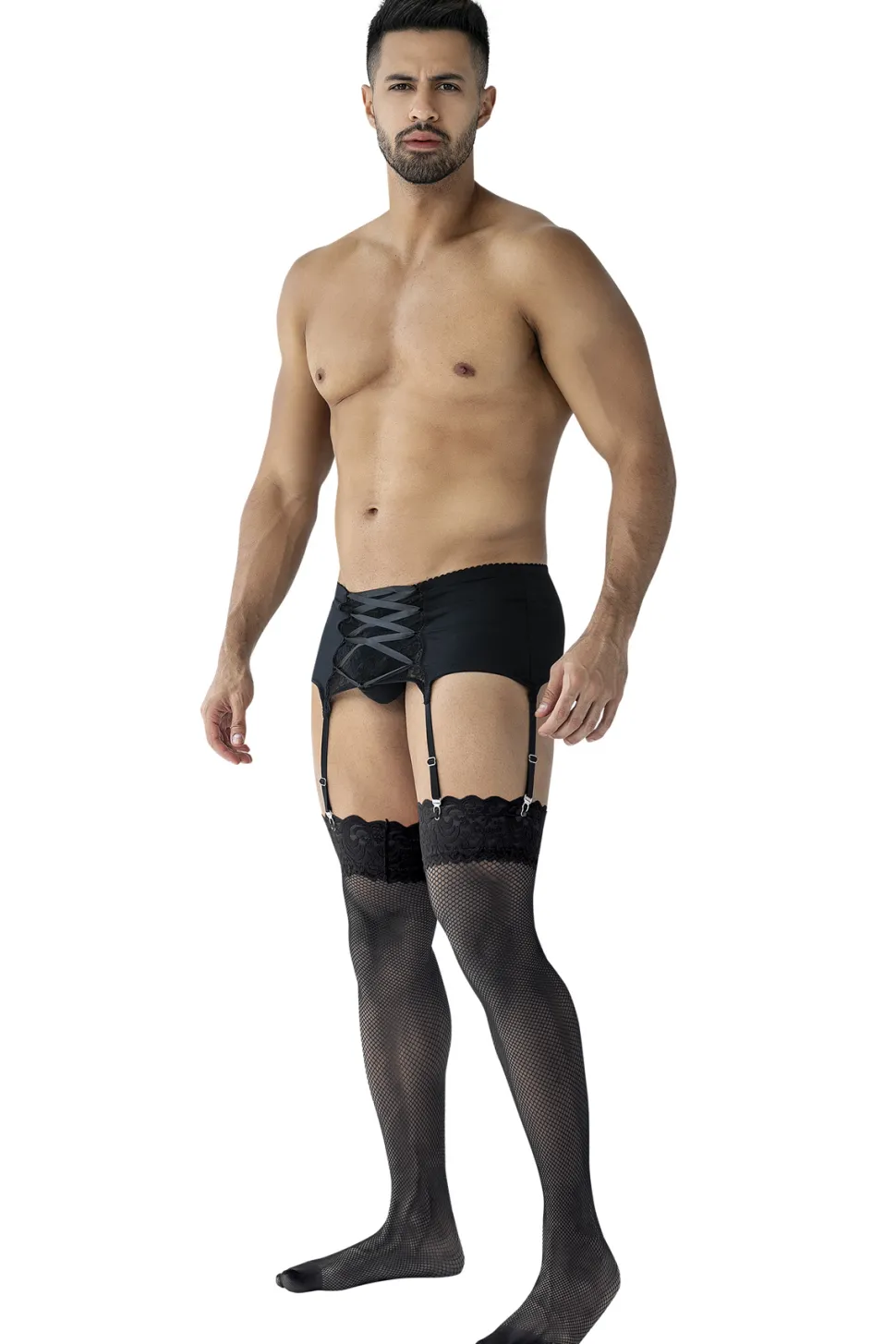 Herren Strapshalter mit Spitze