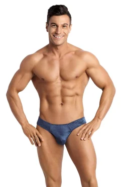 Herren String aus feinem Netz-Material gestreift