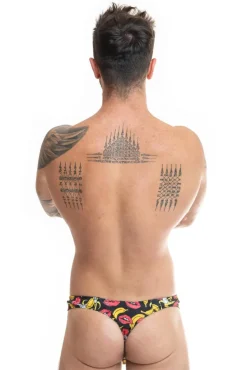 Herren String mit Bananen-Kussmund-Muster aus weichem und dehnbarem Material