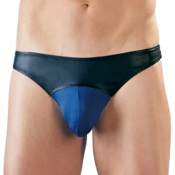 Herren String royal schwarz