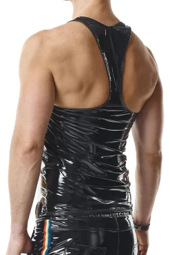 Herren Tank Top aus glänzendem und dehnbarem Material
