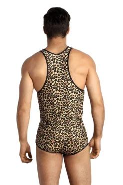 Herren Tank Top im Leoparden-Look aus weichem Material