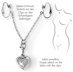 Intimkette mit Anhänger und Strass