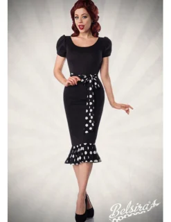 Jersey-Kleid mit Puffärmeln