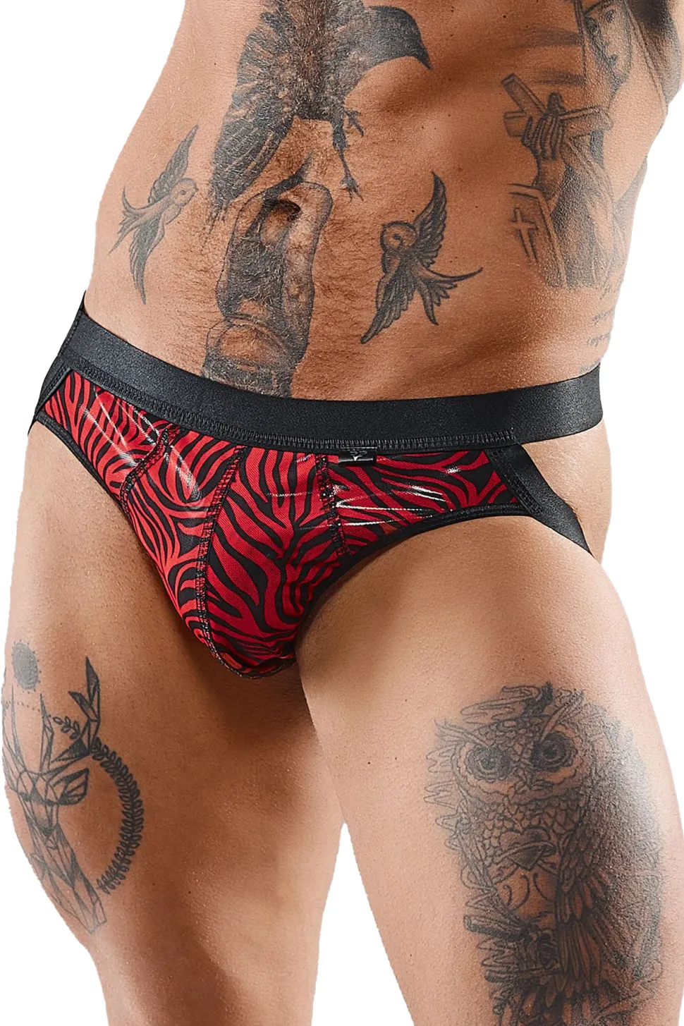 Jock Strap im Zebramuster mit besonderem Lackeinsatz
