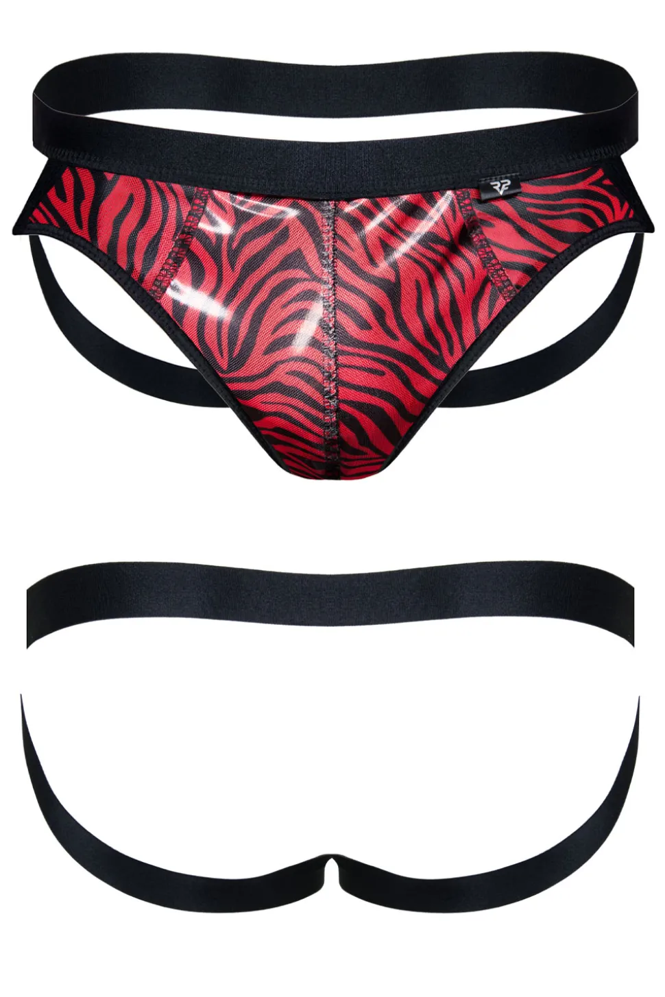 Jock Strap im Zebramuster mit besonderem Lackeinsatz