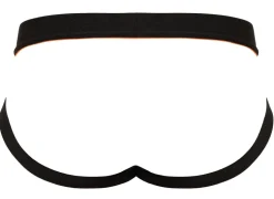 Jockstrap mit doppellagigem Cup für perfekte Passform verziert mit rasantem roten Streifen und breitem Gummibund