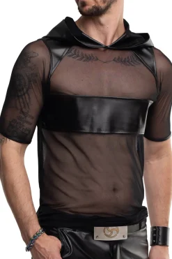 Kapuzen Shirt aus Netz Material