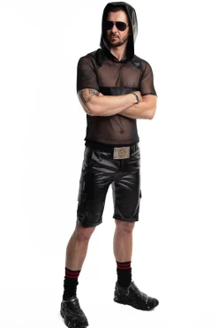 Kapuzen Shirt aus Netz Material