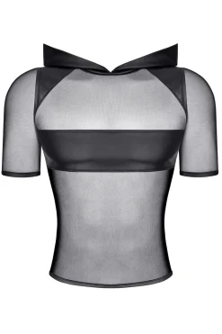 Kapuzen Shirt aus Netz Material