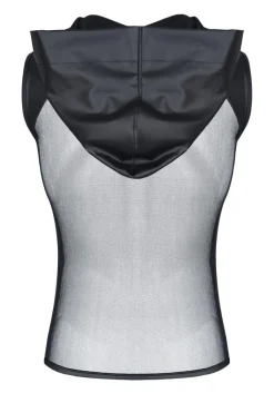 Kapuzen-Shirt aus Tüll und Wetlook