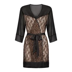 Kimono Leoparden Look Mash Satin Curvy