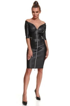 Kleid aus Kunstleder Clubwear Minikleid Wetlook