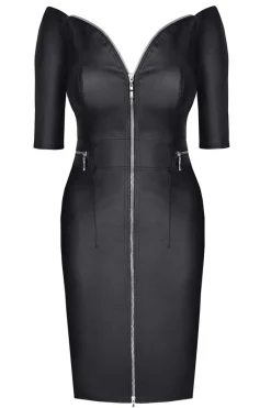 Kleid aus Kunstleder Clubwear Minikleid Wetlook