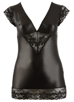 Kleid Wetlook schwarz