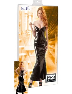 Lack Kleid lang schwarz