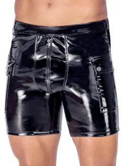 Lack Shorts mit Taschen