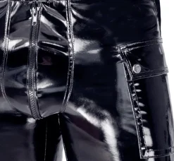 Lack Shorts mit Taschen