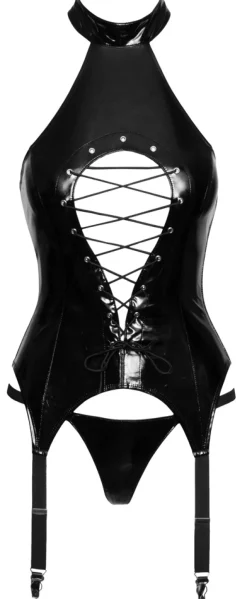 Lack Strapshemd mit Cut-out und String