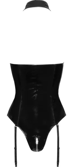 Lack-Body mit Strapshalter Neckholder Latexlook Wetlook
