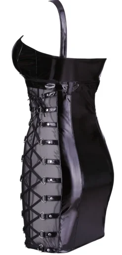 Lack-Kleid mit Reißverschluss