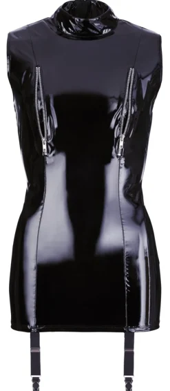 Lack-Strapskleid schwarz