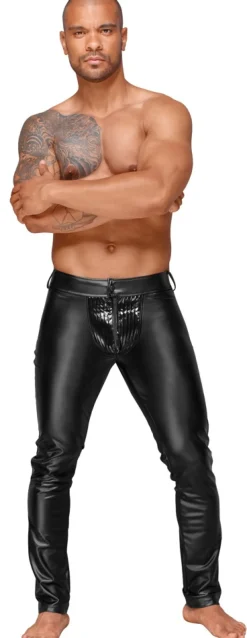 Lange Herren Hose im Powerwetlook