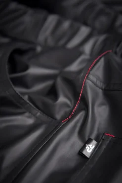 Lange Wetlook Herren Hose schwarz