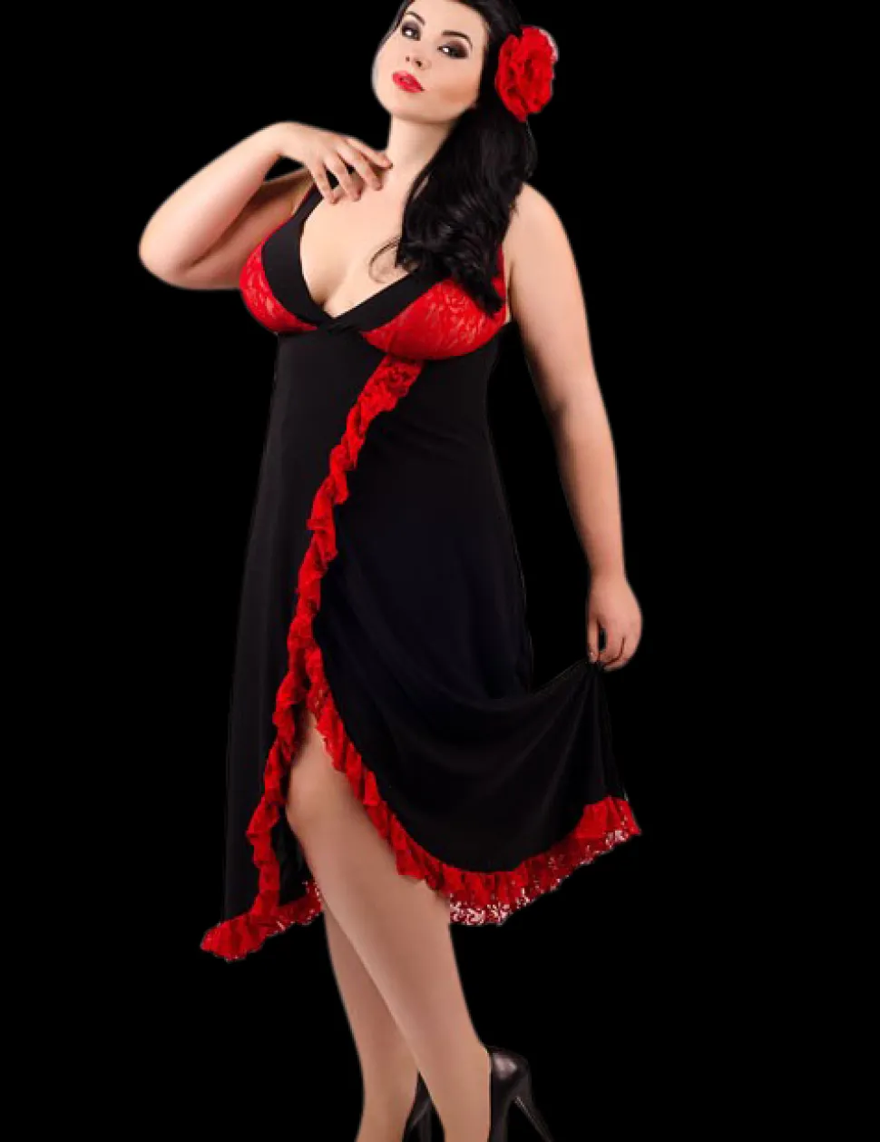 langes Flamenco Negligee ADE2002