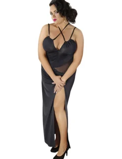 langes Kleid C/4002 schwarz