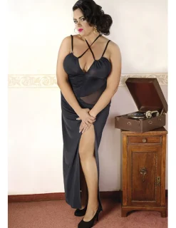 langes Kleid C/4002 schwarz