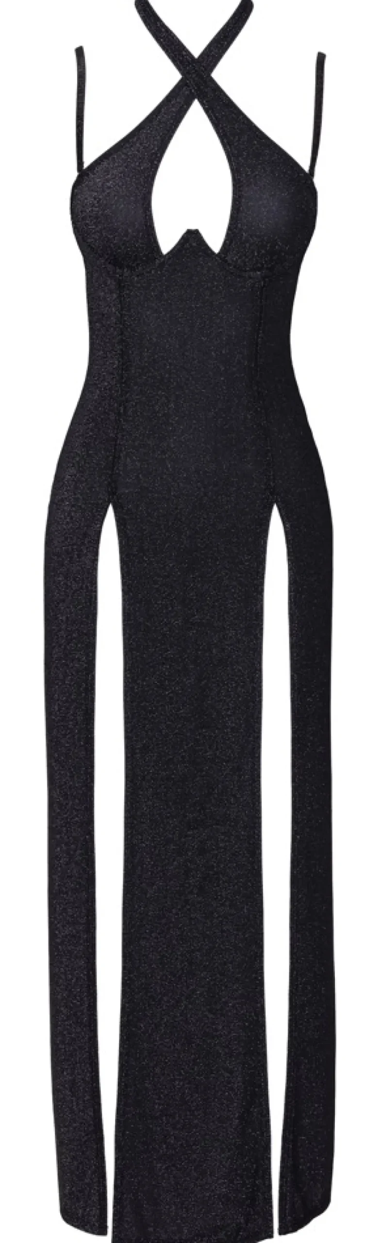 Langes Kleid mit Glitzer