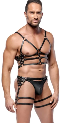 Leder Harness Set für Männer vielfach verstellbar