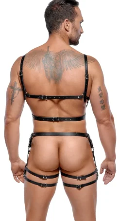Leder Harness Set für Männer vielfach verstellbar