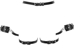 Leder Taillengurt mit Bein - und Handfesseln Bondage Fesselset Sexspielzeug
