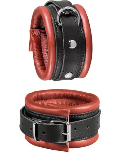Leder-Fußfessel rot/schw.