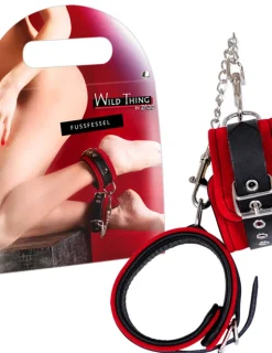 Leder-Fußfesseln rot