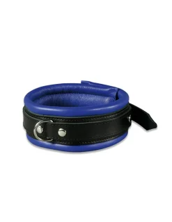 Leder-Halsfessel blau/schwarz