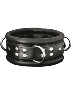 Leder-Halsfessel breit schwarz