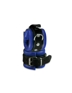 Leder-Handfessel blau/schwarz