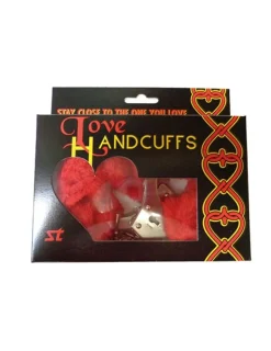 Liebes - Handschellen mit Plüsch rot