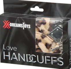 Liebes - Handschellen mit Plüsch Leopard