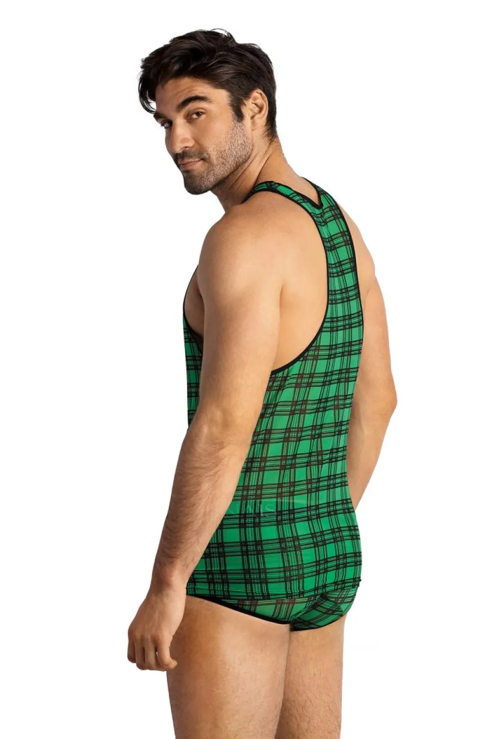 Magic Tank Top in grünem Karo-Muster