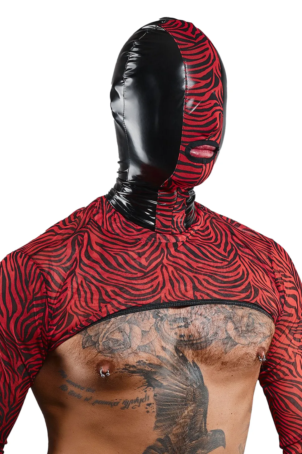 Maske mit Zebramuster und Reißverschluss